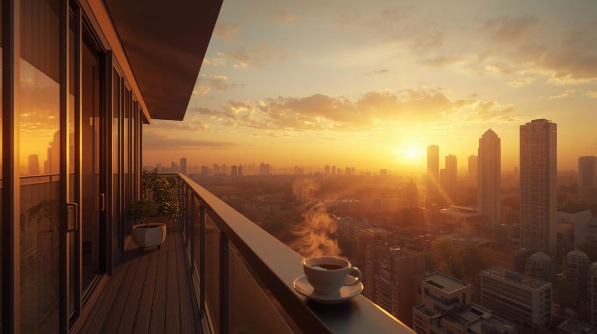 Morning skyline view from Homeland Heights in Mohali