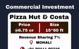 Pre leased commercial property in Sector 75 Mohali leased to Pizza Hut and Costa